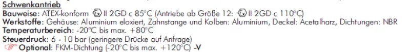 Datenblatt 2 Hochdruck Kugelhahn Stahl verzinkt pneumatischer Schwenkantrieb bis 500 bar alle Größen